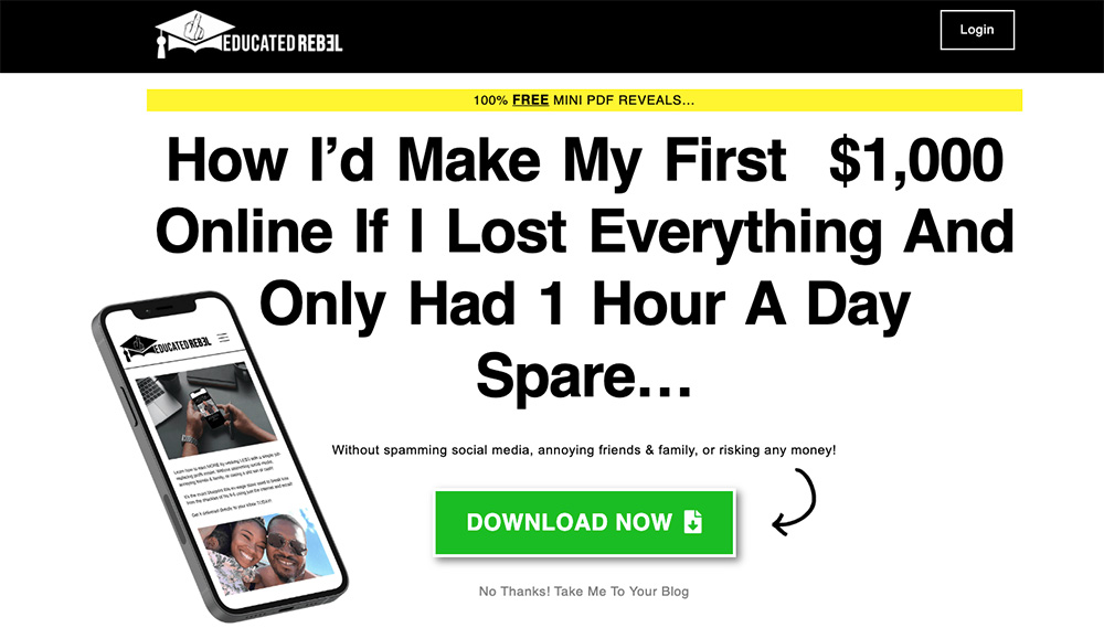 educatedrebel.com jouvan johnson honesthustles.com how to make $1000 online